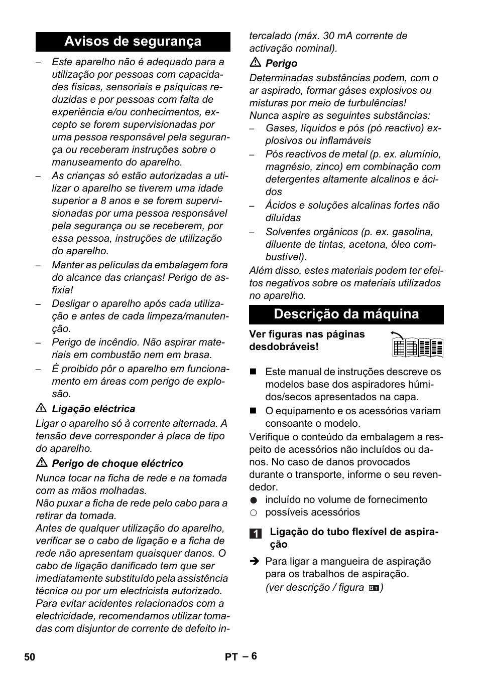 Avisos de segurança descrição da máquina | Karcher WD 5-500 M User Manual | Page 50 / 212