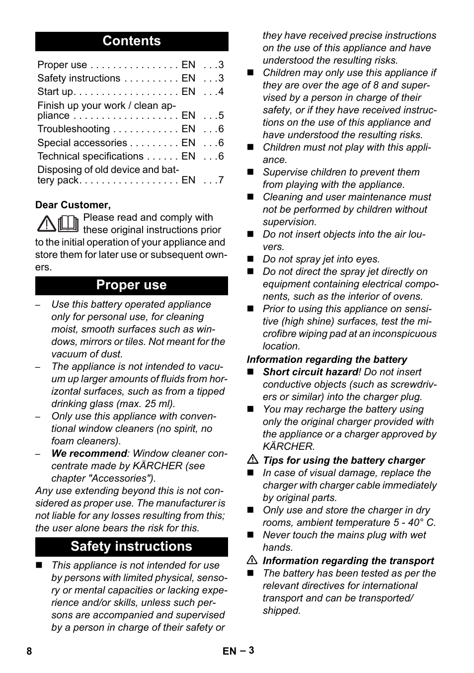 Karcher WV 75 plus User Manual | Page 8 / 144