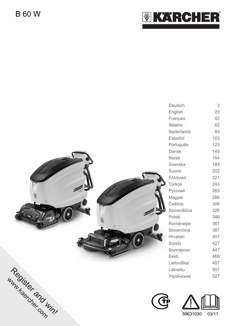 Karcher B 60 W Bp Pack User Manual | 550 pages