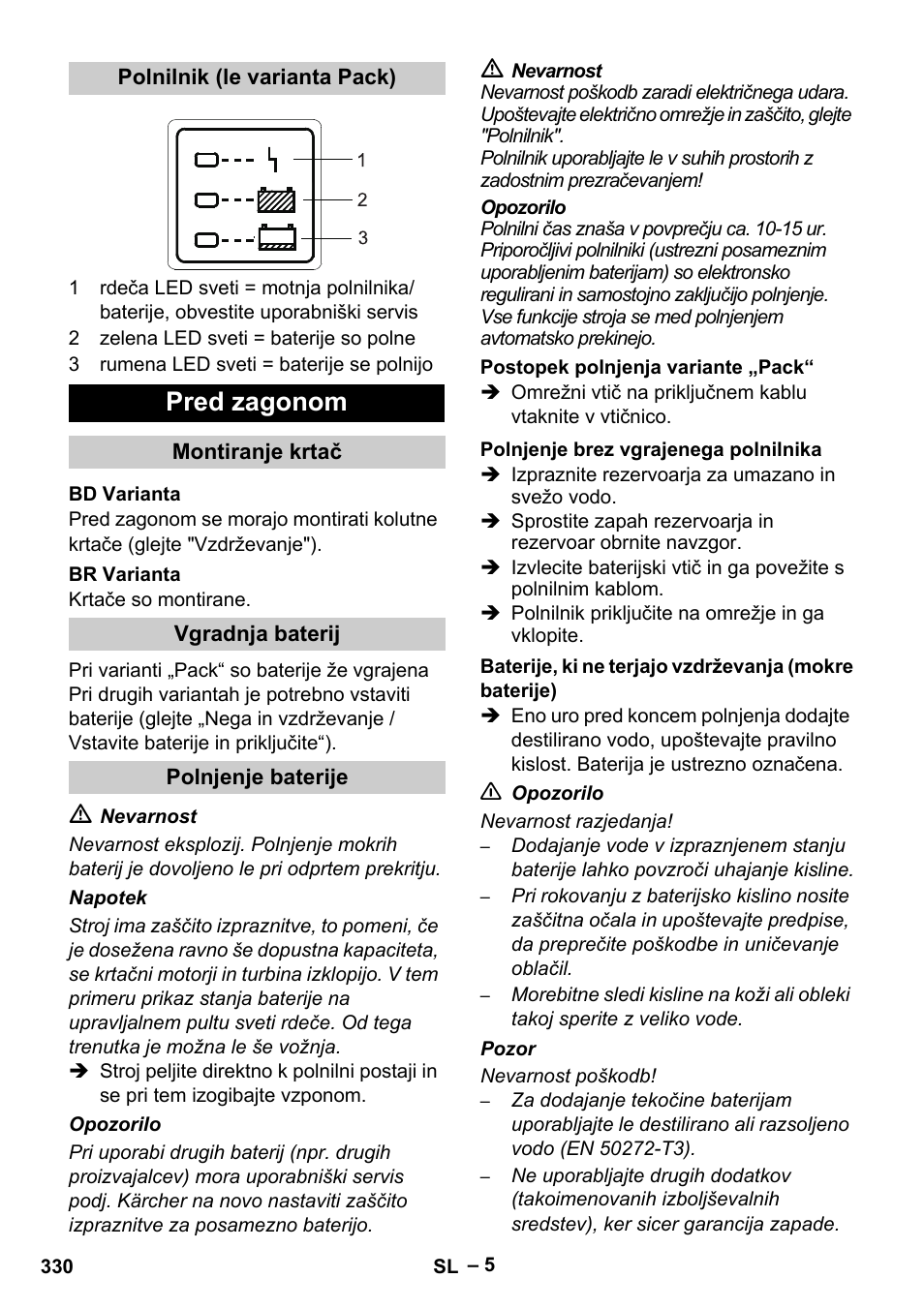 Pred zagonom | Karcher B 60 W Bp Pack User Manual | Page 330 / 550