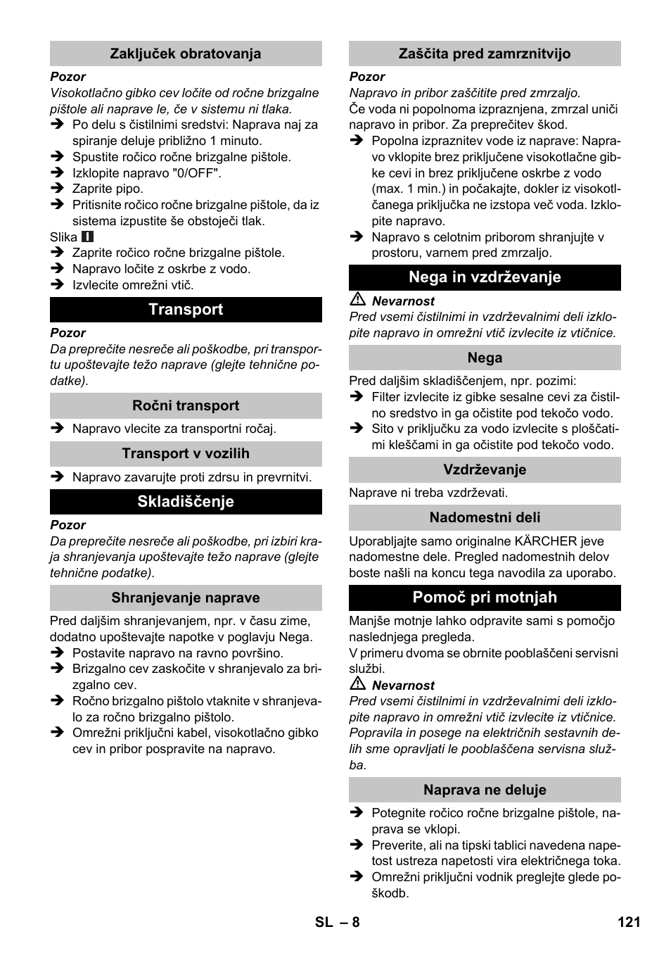 Karcher K 2 Car User Manual | Page 121 / 196