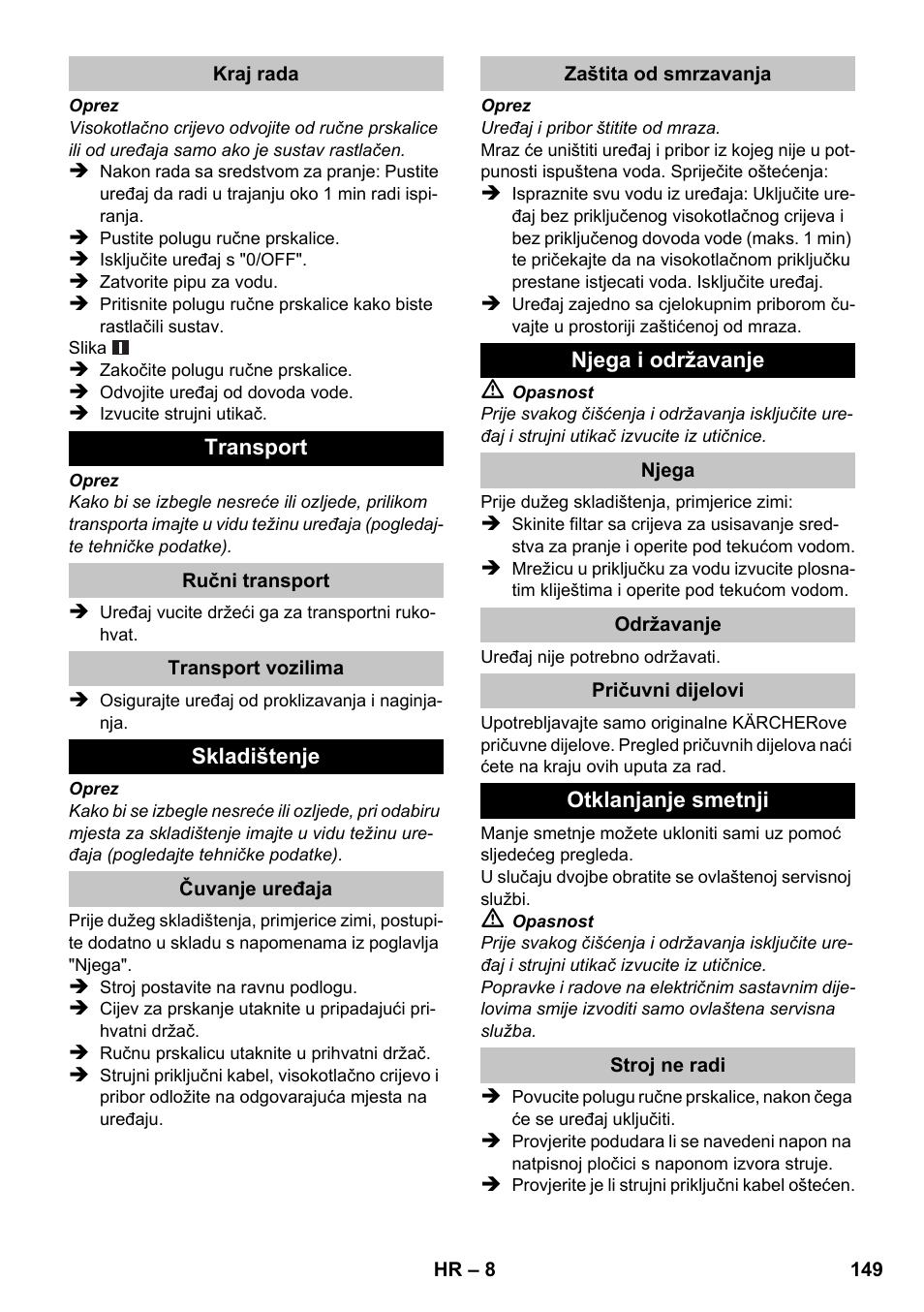 Karcher K 2 Car User Manual | Page 149 / 196