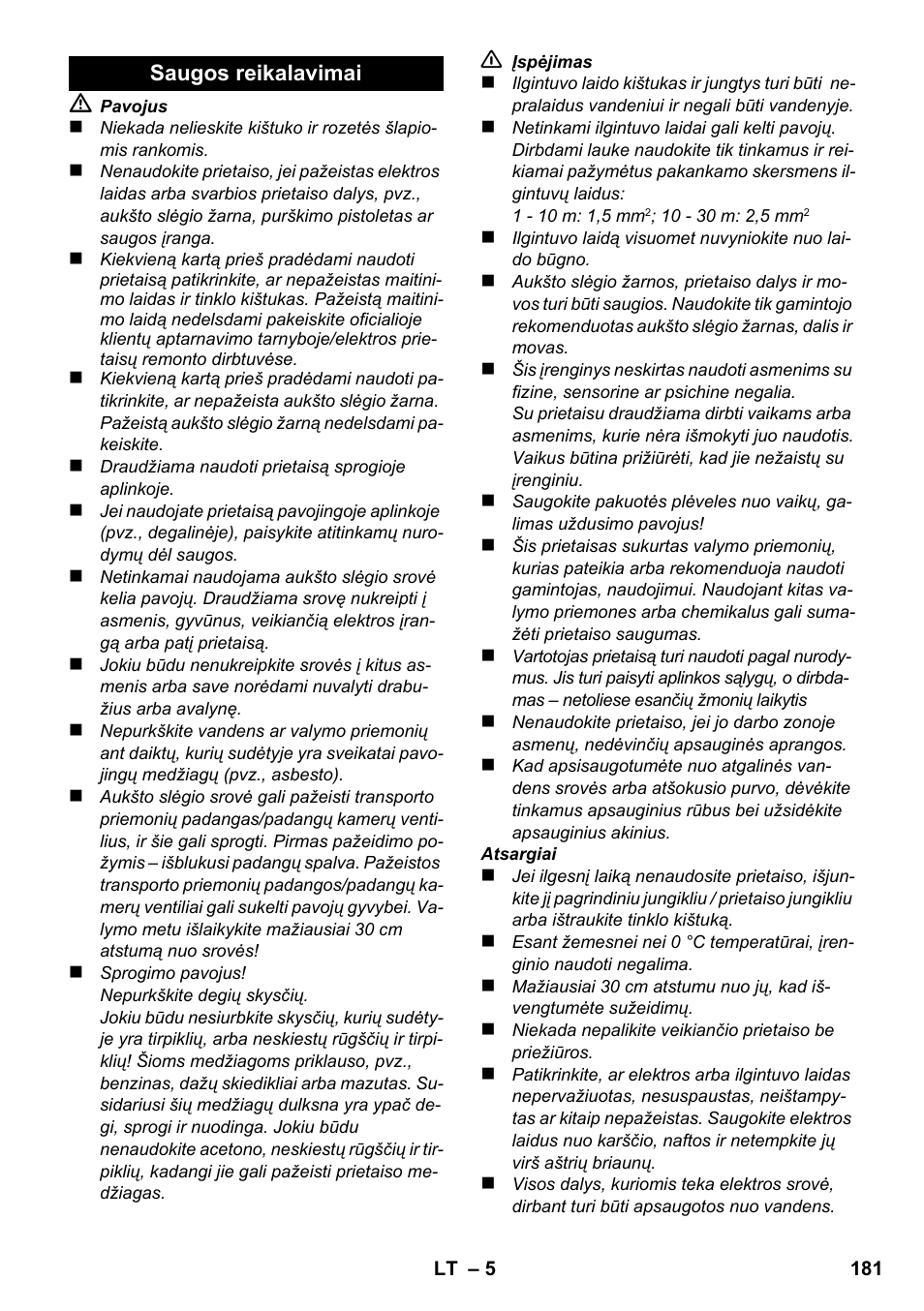 Karcher K 2 Car User Manual | Page 181 / 196