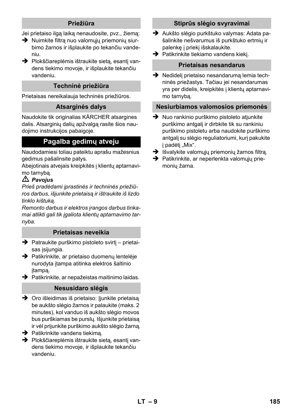 Karcher K 2 Car User Manual | Page 185 / 196