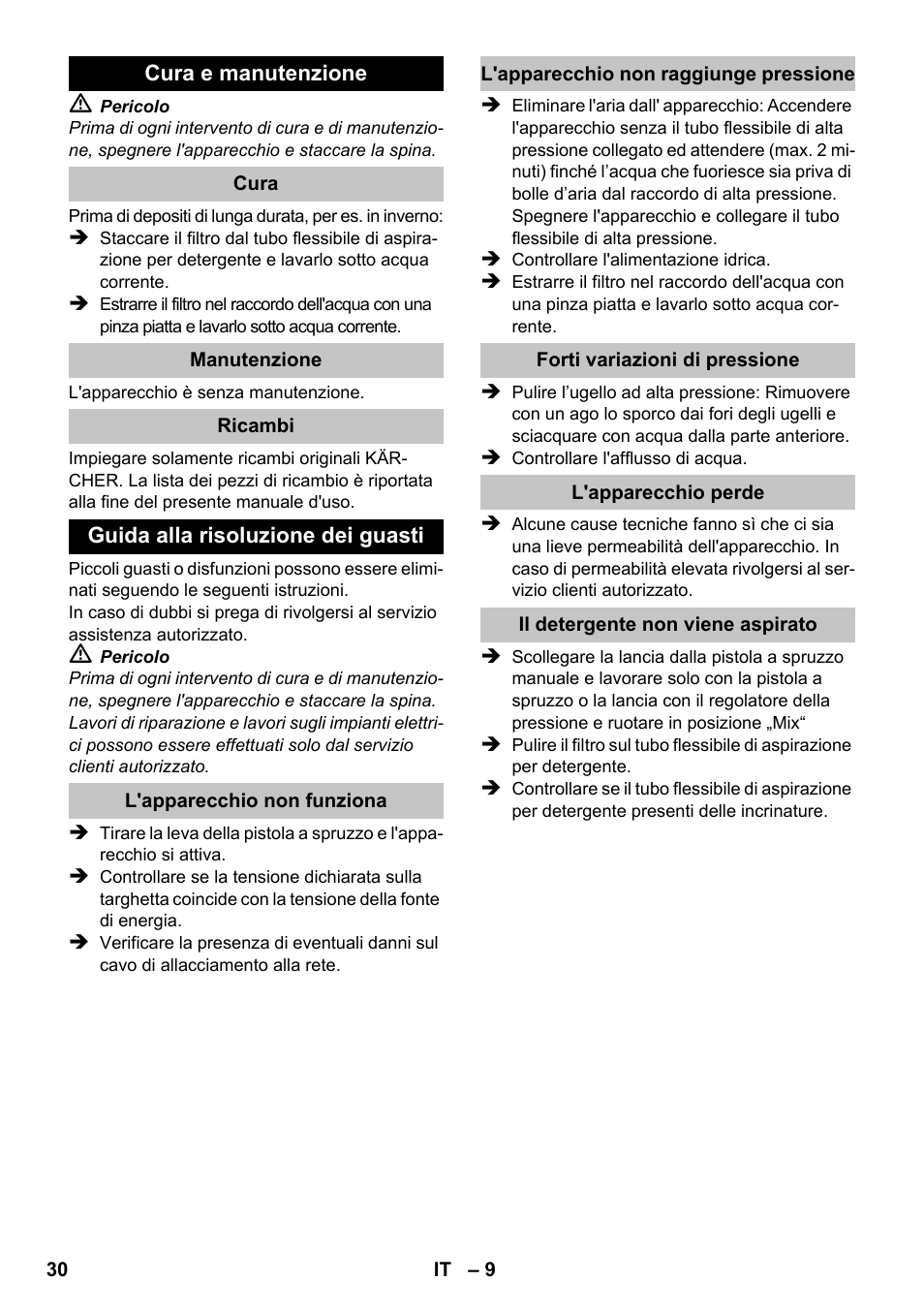 Karcher K 2 Car User Manual | Page 30 / 196