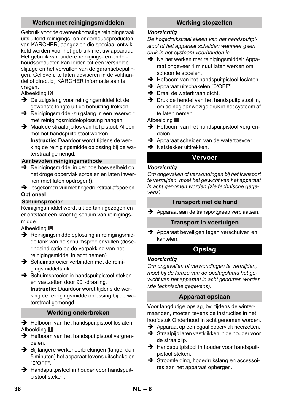 Karcher K 2 Car User Manual | Page 36 / 196