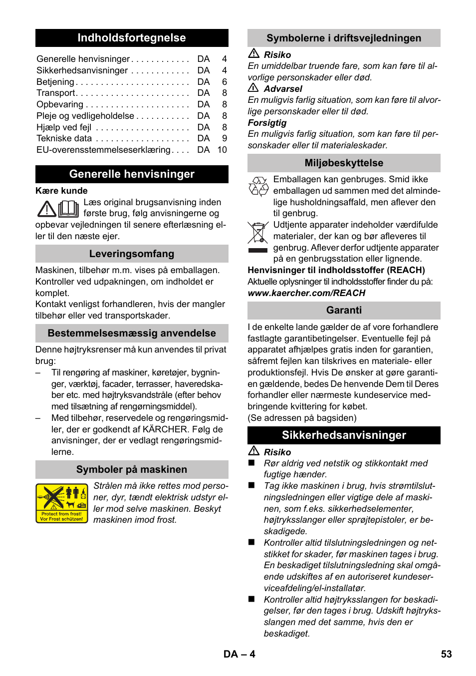 Dansk | Karcher K 2 Car User Manual | Page 53 / 196