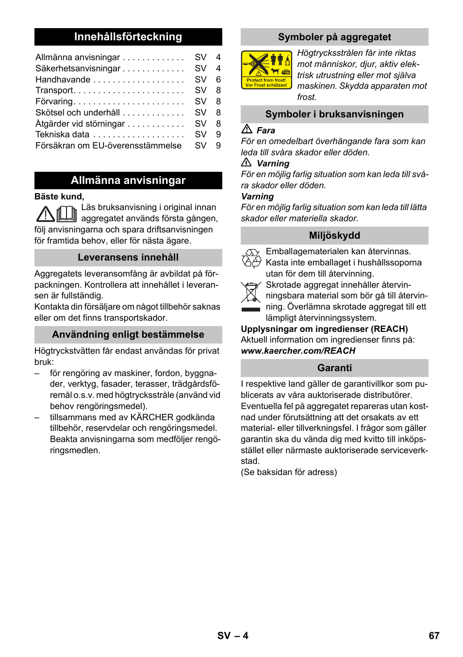 Svenska | Karcher K 2 Car User Manual | Page 67 / 196