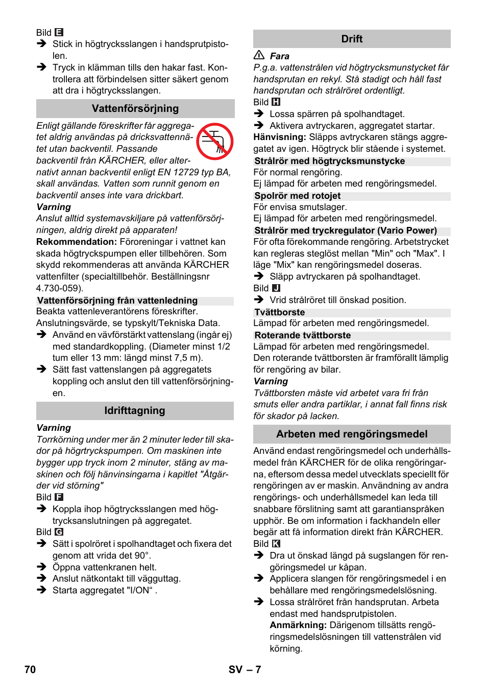 Karcher K 2 Car User Manual | Page 70 / 196