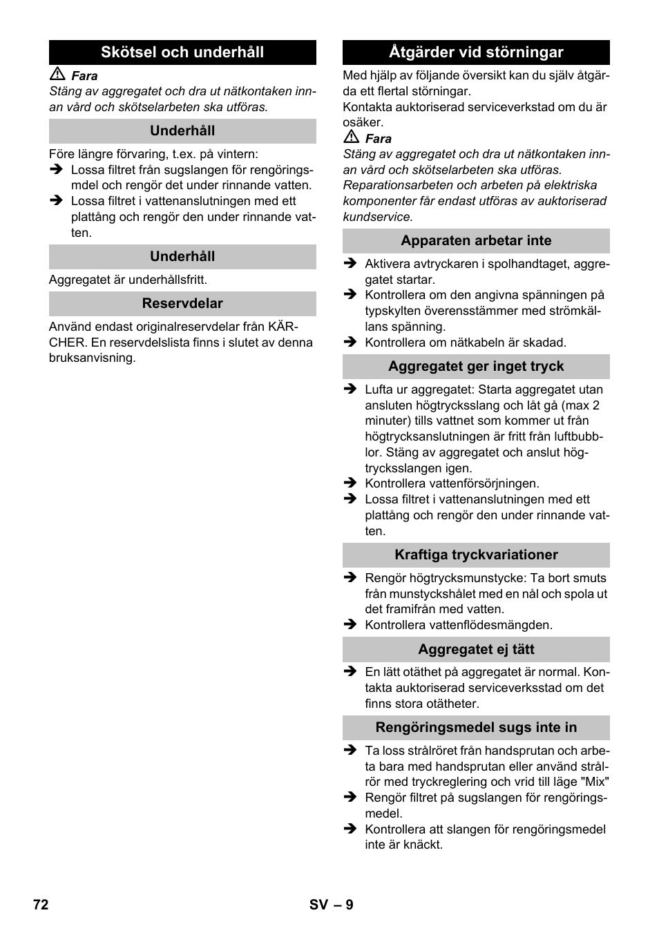 Karcher K 2 Car User Manual | Page 72 / 196