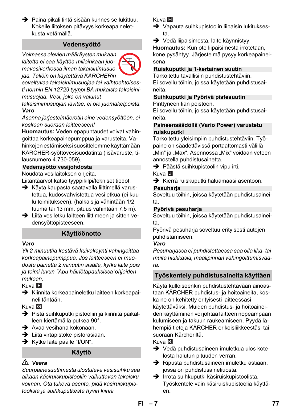 Karcher K 2 Car User Manual | Page 77 / 196