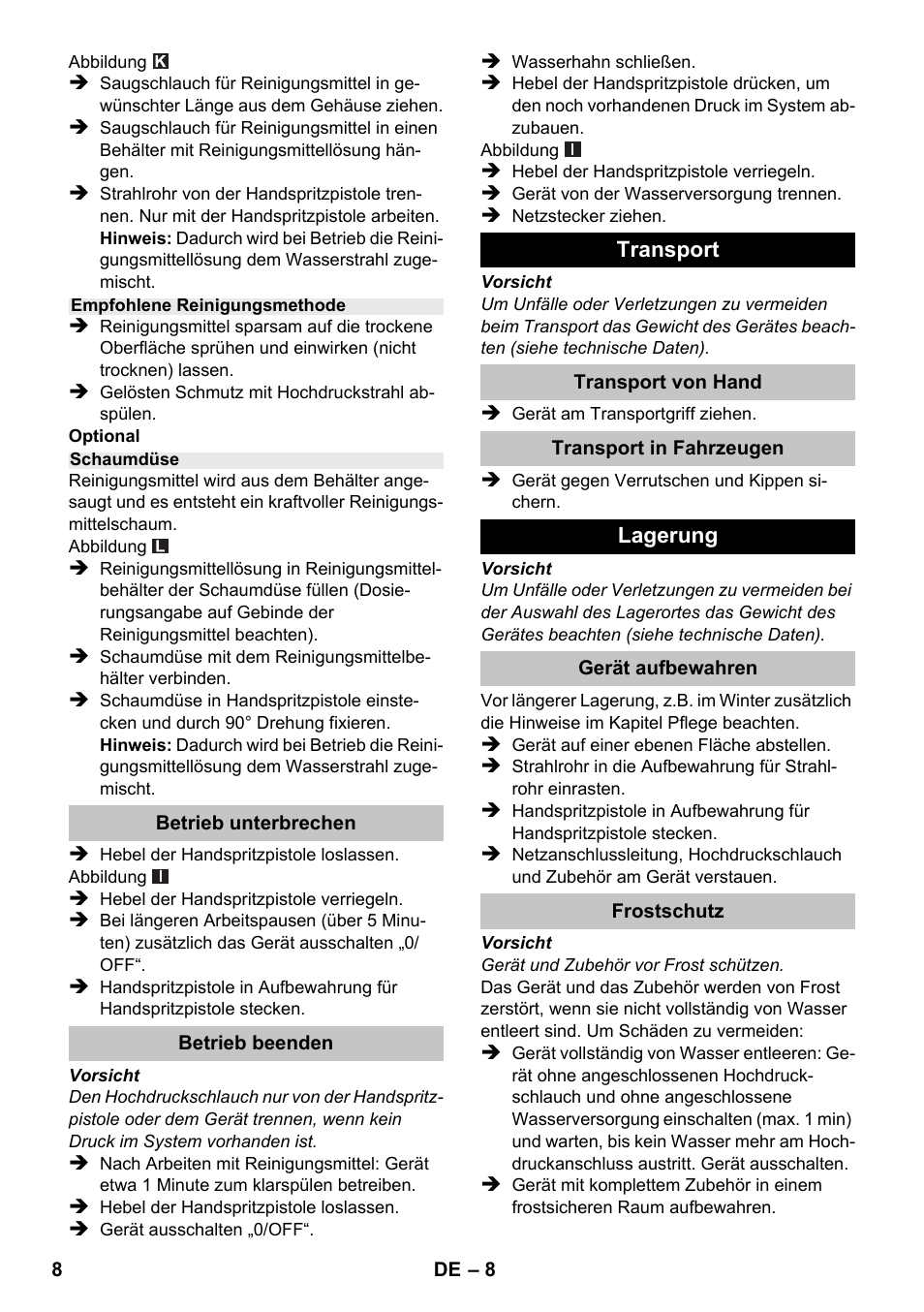 Karcher K 2 Car User Manual | Page 8 / 196