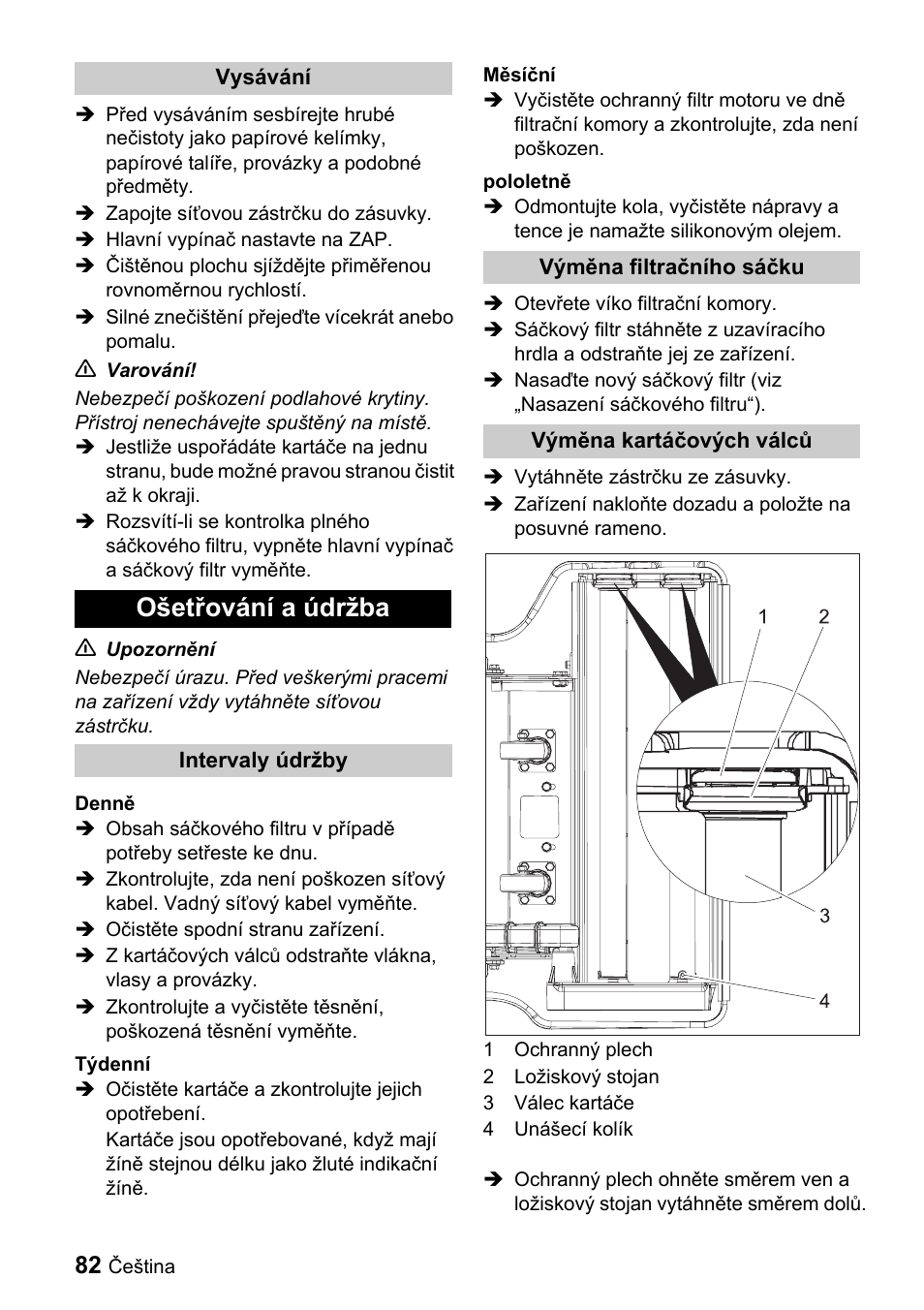 Ošetřování a údržba | Karcher CV 66-2 User Manual | Page 82 / 148