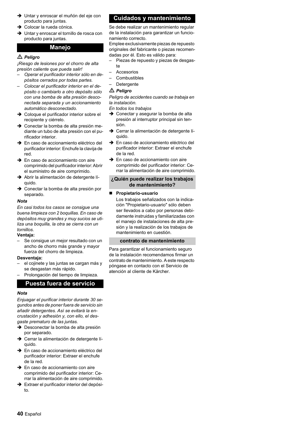 Karcher HKF 50 E User Manual | Page 40 / 60