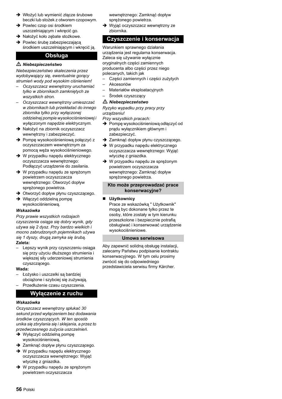 Karcher HKF 50 E User Manual | Page 56 / 60