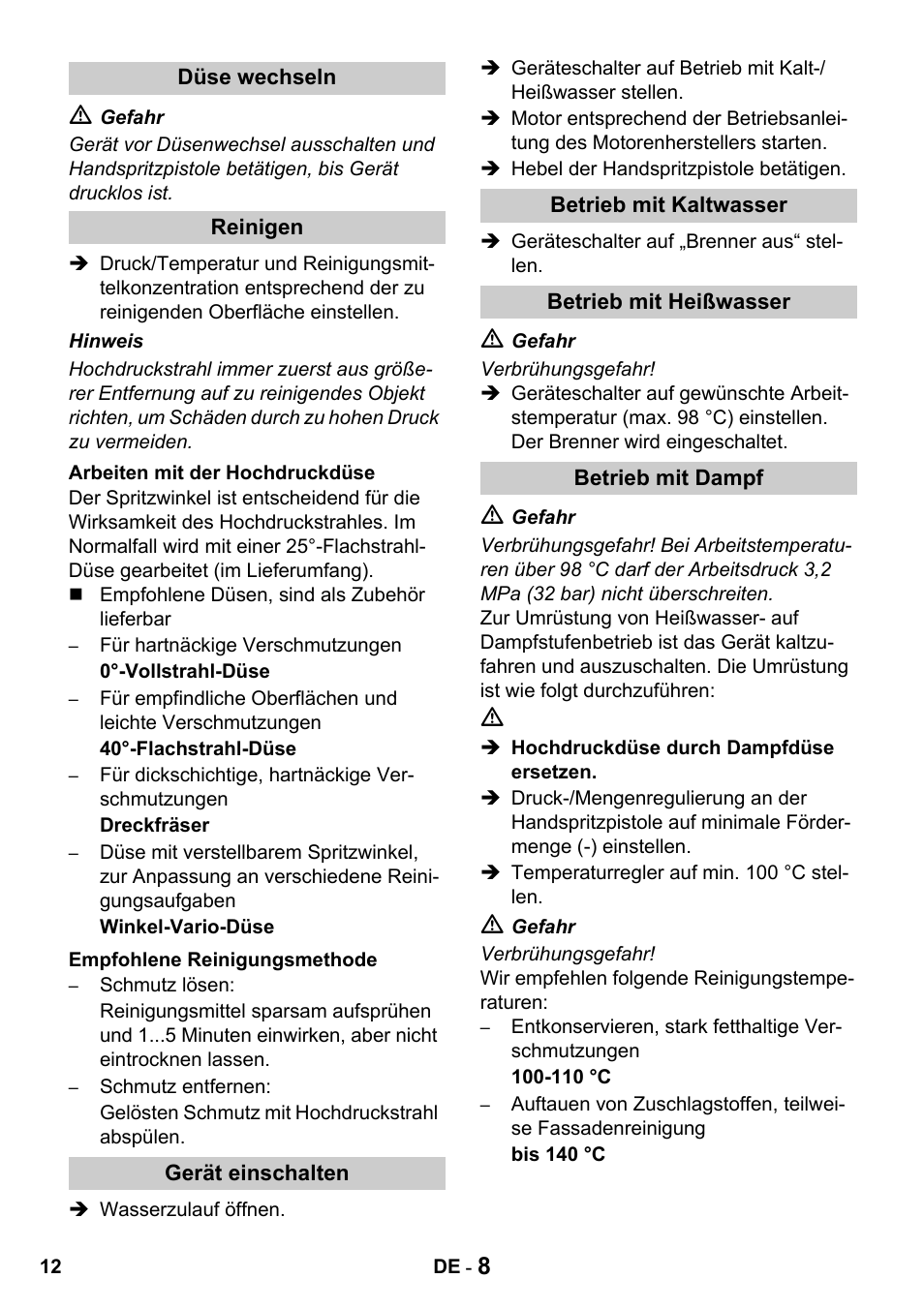 Karcher HDS 1000 De User Manual | Page 12 / 428