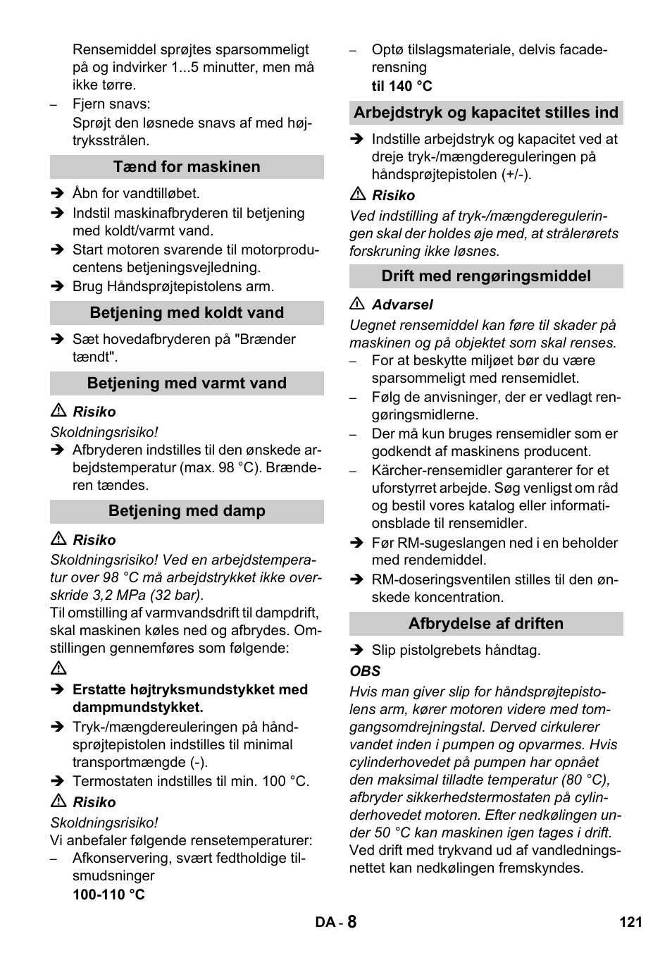 Karcher HDS 1000 De User Manual | Page 121 / 428