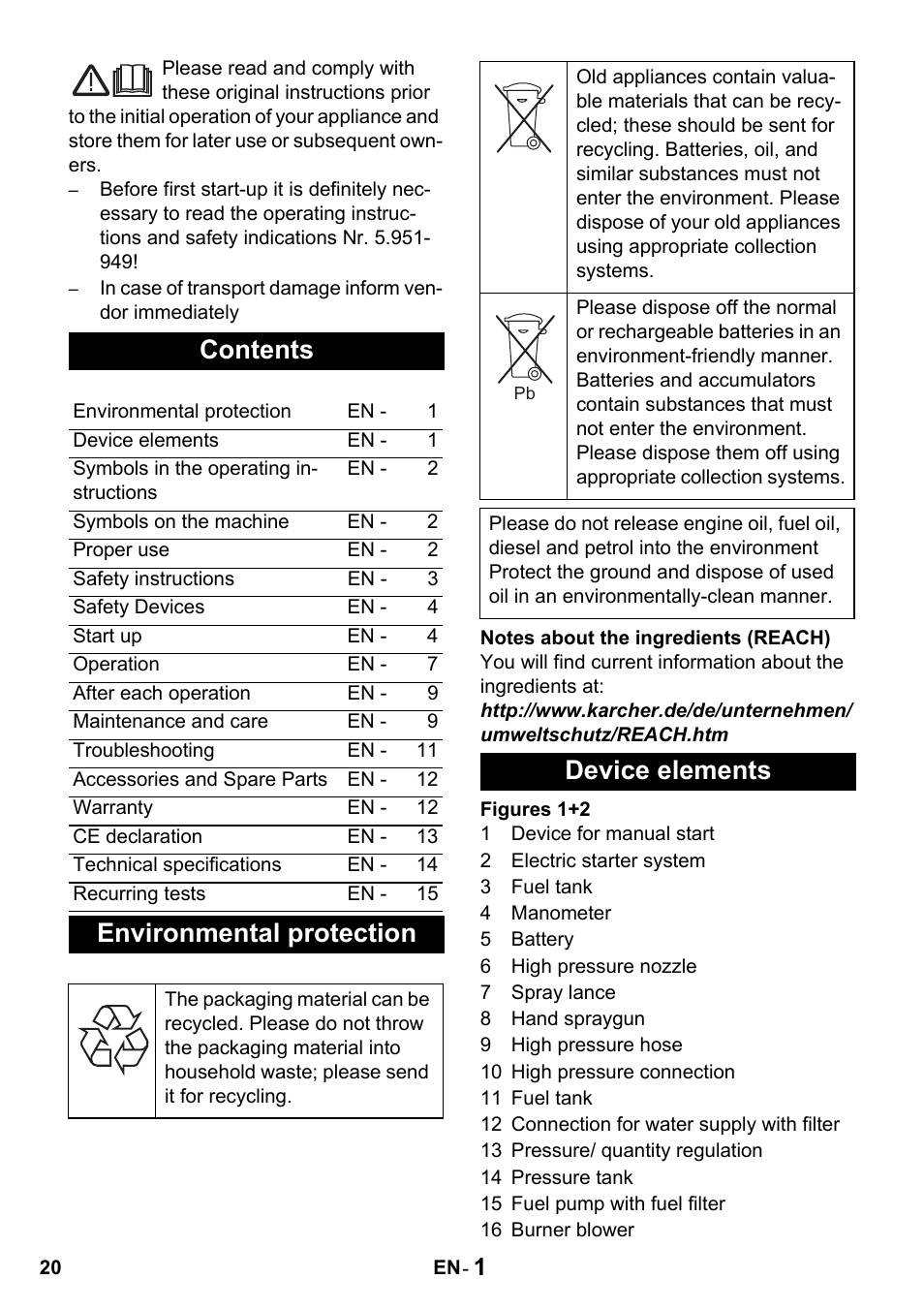 Karcher HDS 1000 De User Manual | Page 20 / 428