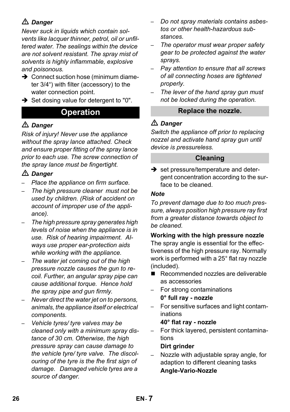 Operation | Karcher HDS 1000 De User Manual | Page 26 / 428