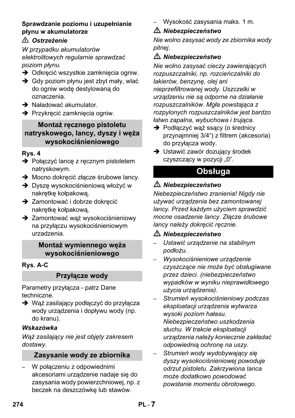 Obsługa | Karcher HDS 1000 De User Manual | Page 274 / 428