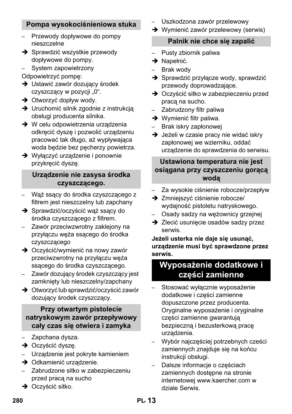 Wyposażenie dodatkowe i części zamienne | Karcher HDS 1000 De User Manual | Page 280 / 428