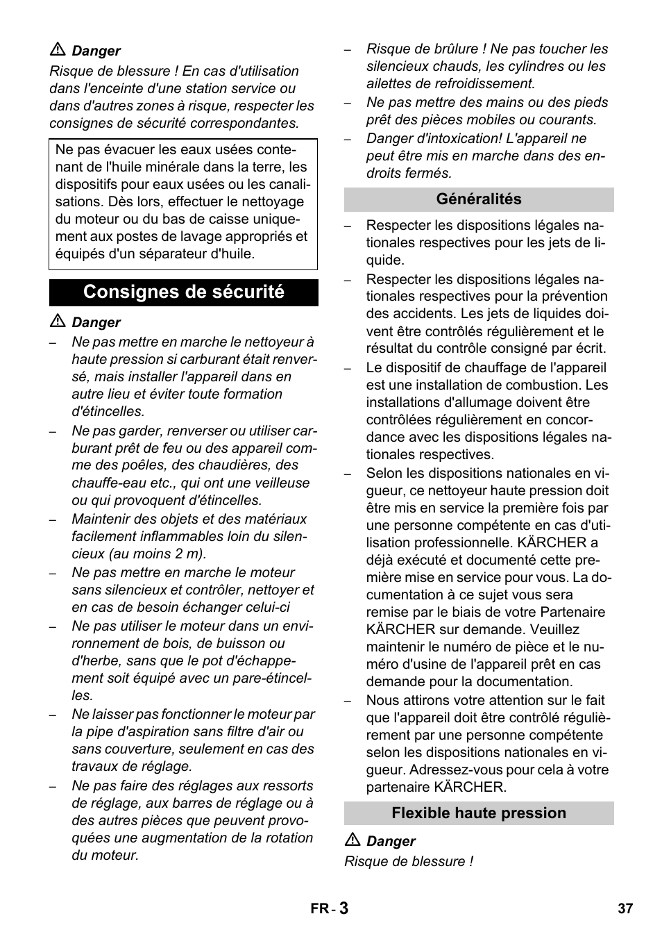 Consignes de sécurité | Karcher HDS 1000 De User Manual | Page 37 / 428