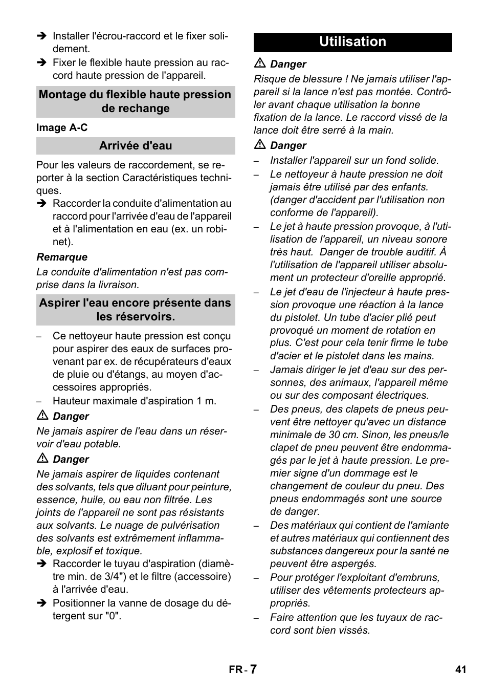 Utilisation | Karcher HDS 1000 De User Manual | Page 41 / 428