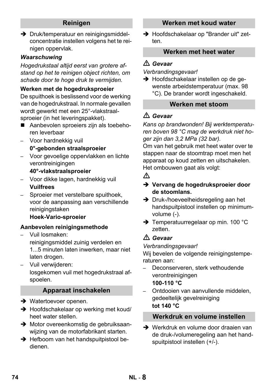 Karcher HDS 1000 De User Manual | Page 74 / 428