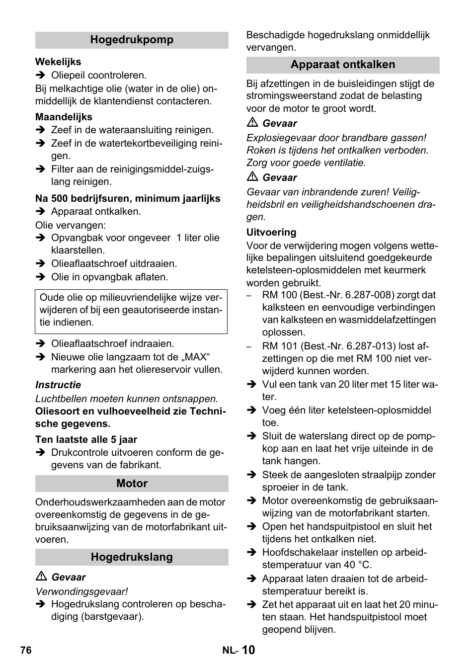 Karcher HDS 1000 De User Manual | Page 76 / 428
