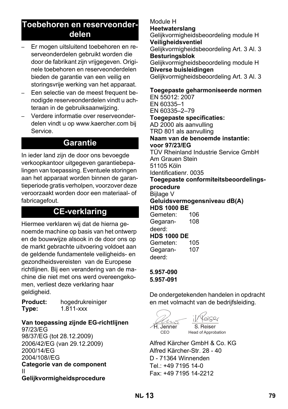 Karcher HDS 1000 De User Manual | Page 79 / 428