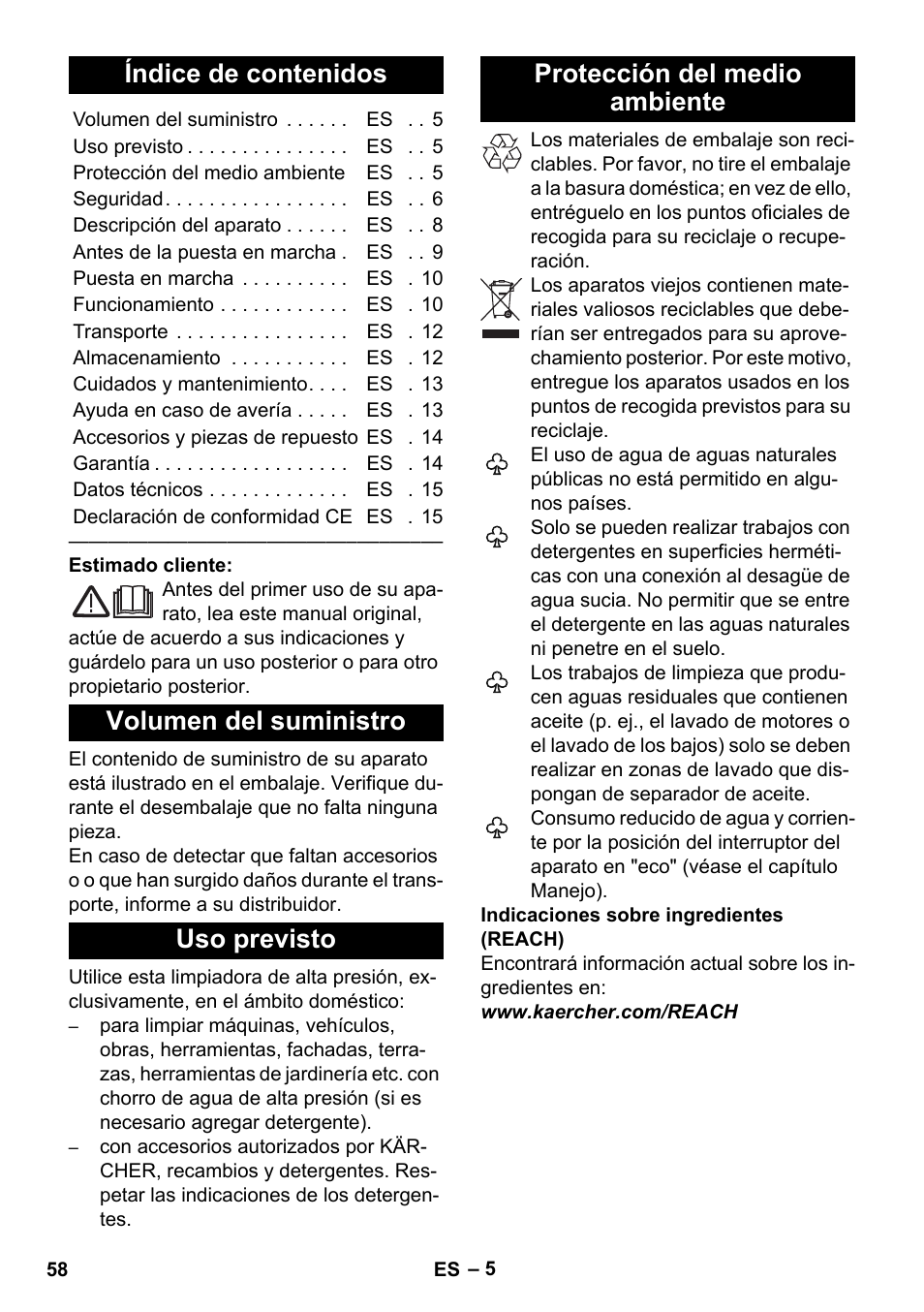 Karcher K 5 Premium eco!ogic Home User Manual | Page 58 / 292