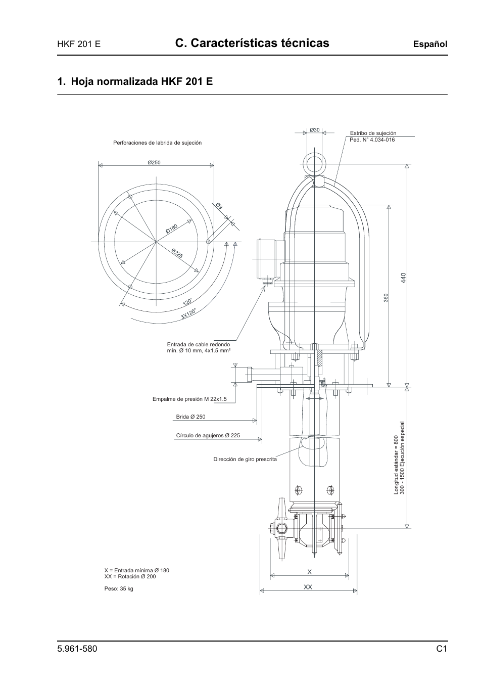 C. características técnicas, Hoja normalizada hkf 201 e | Karcher HKF 201 E User Manual | Page 107 / 160