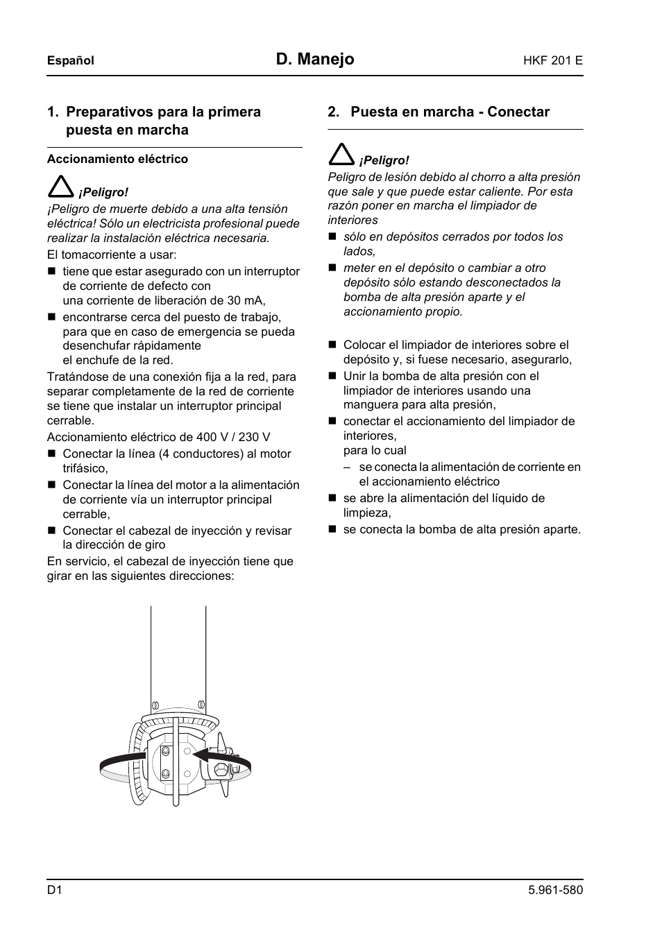 D. manejo | Karcher HKF 201 E User Manual | Page 112 / 160