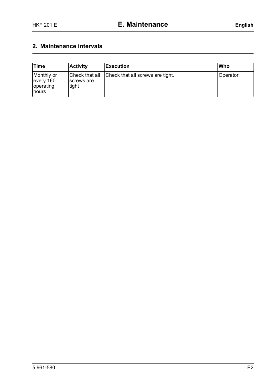 E. maintenance | Karcher HKF 201 E User Manual | Page 35 / 160