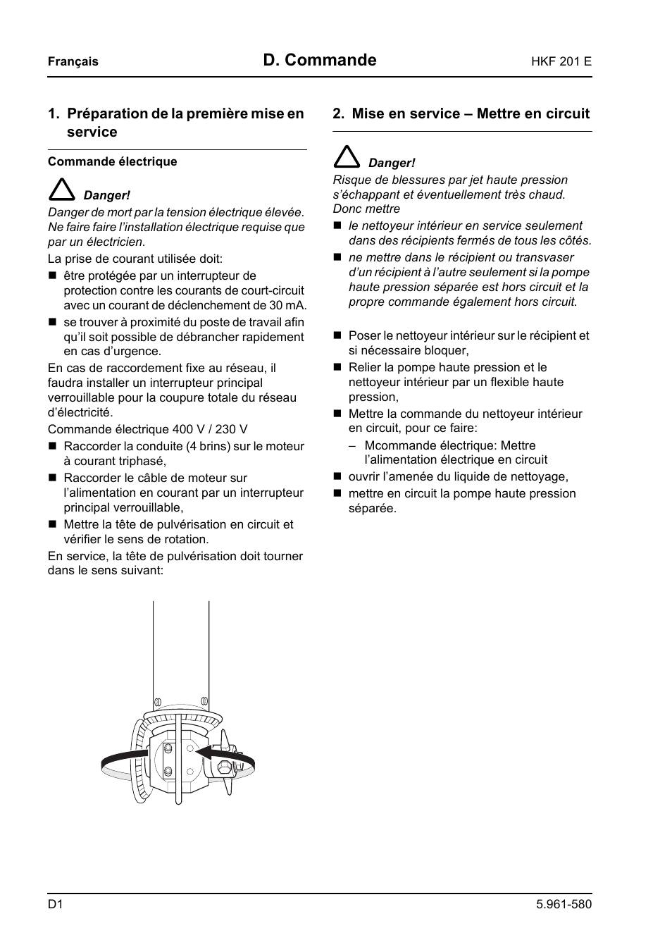 D. commande | Karcher HKF 201 E User Manual | Page 52 / 160