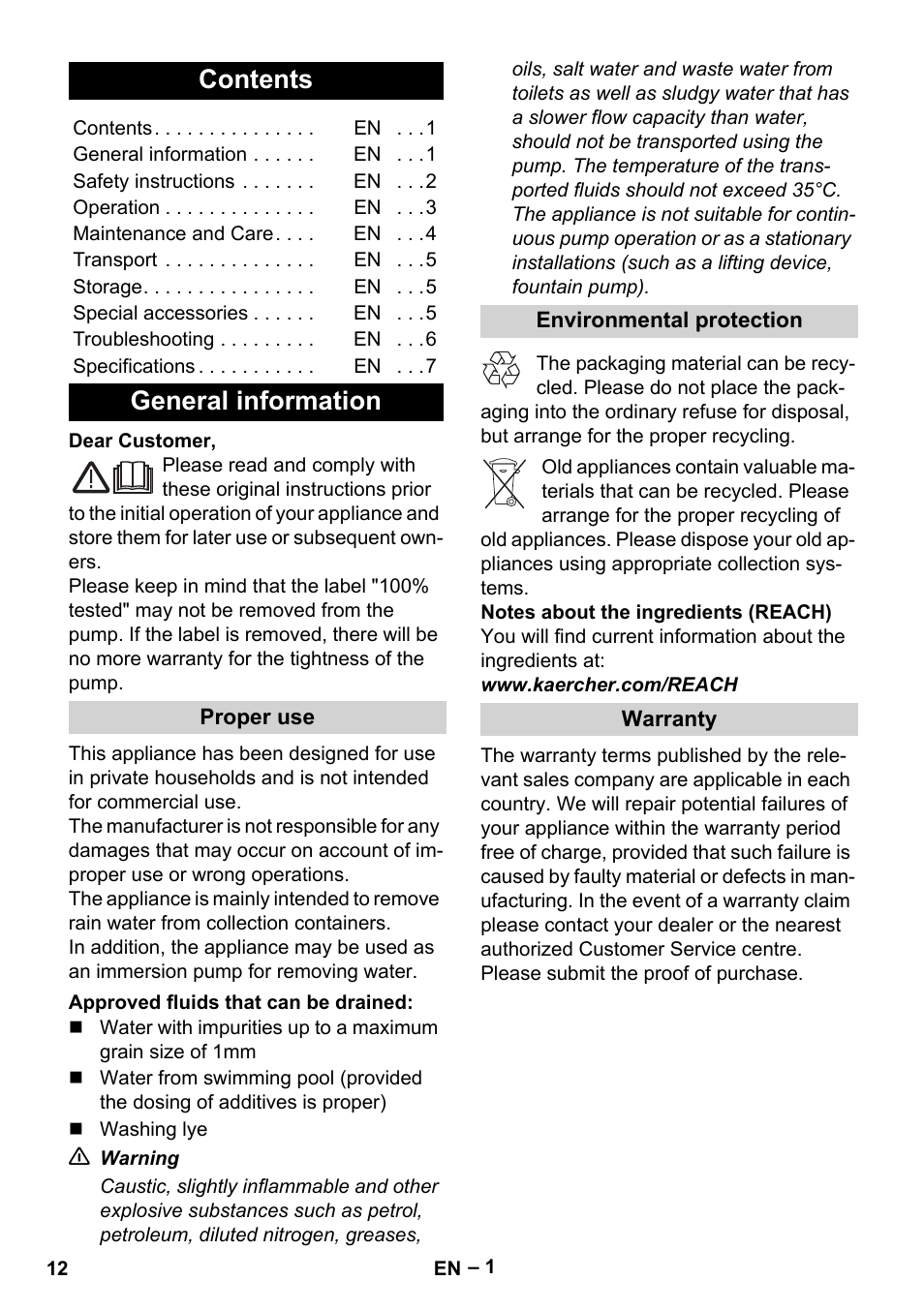 Karcher BP 1 Barrel Set User Manual | Page 12 / 68