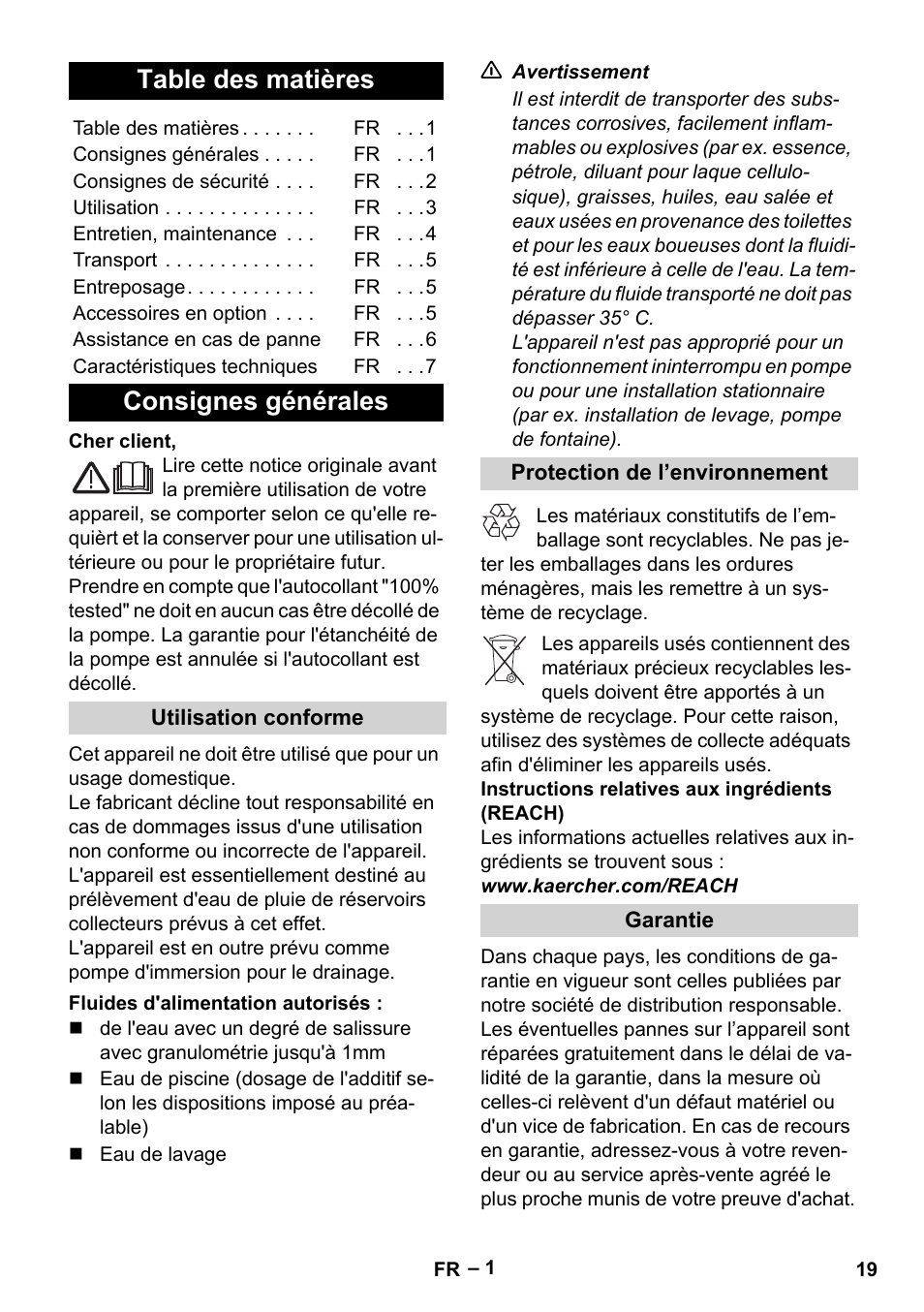 Karcher BP 1 Barrel Set User Manual | Page 19 / 68