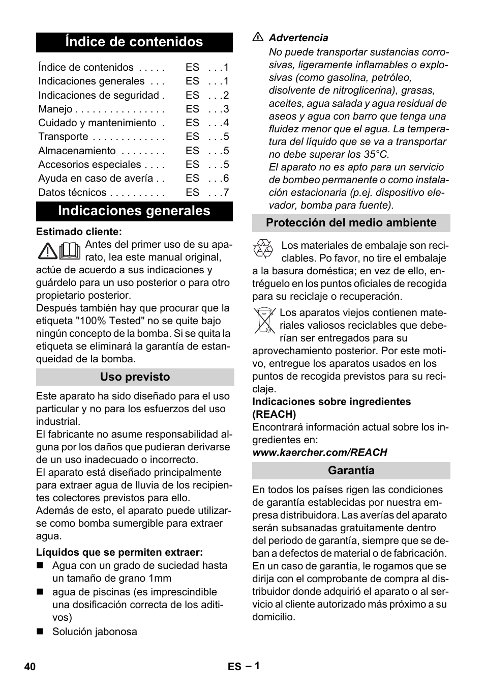 Karcher BP 1 Barrel Set User Manual | Page 40 / 68