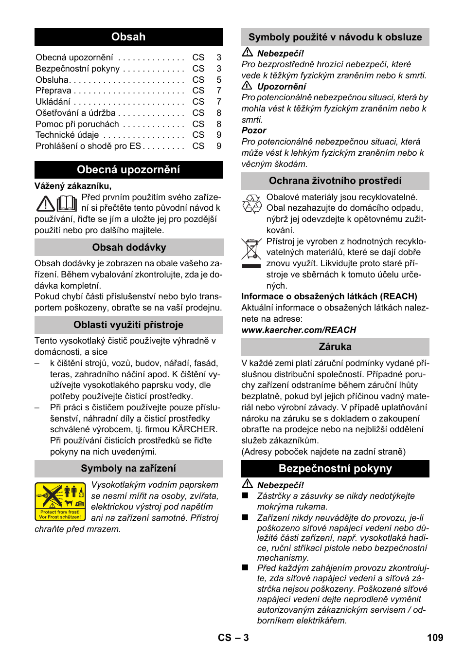 Čeština, Româneşte | Karcher K 2 Compact Car User Manual | Page 109 / 196