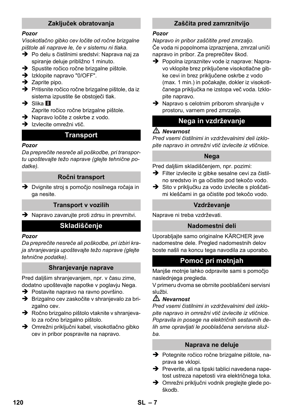 Karcher K 2 Compact Car User Manual | Page 120 / 196