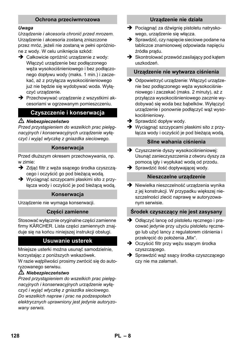 Karcher K 2 Compact Car User Manual | Page 128 / 196