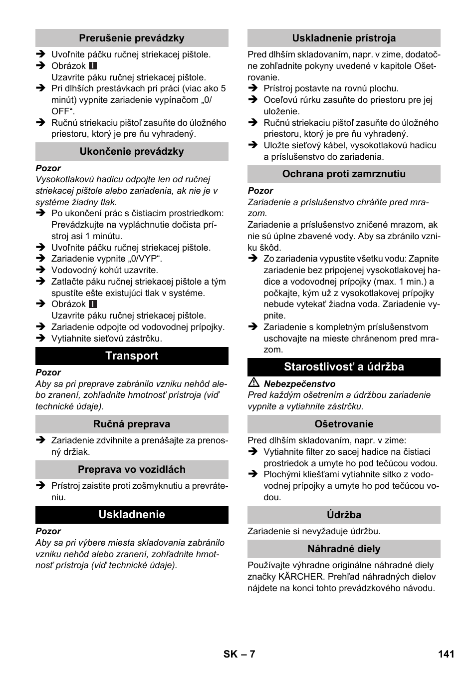 Karcher K 2 Compact Car User Manual | Page 141 / 196