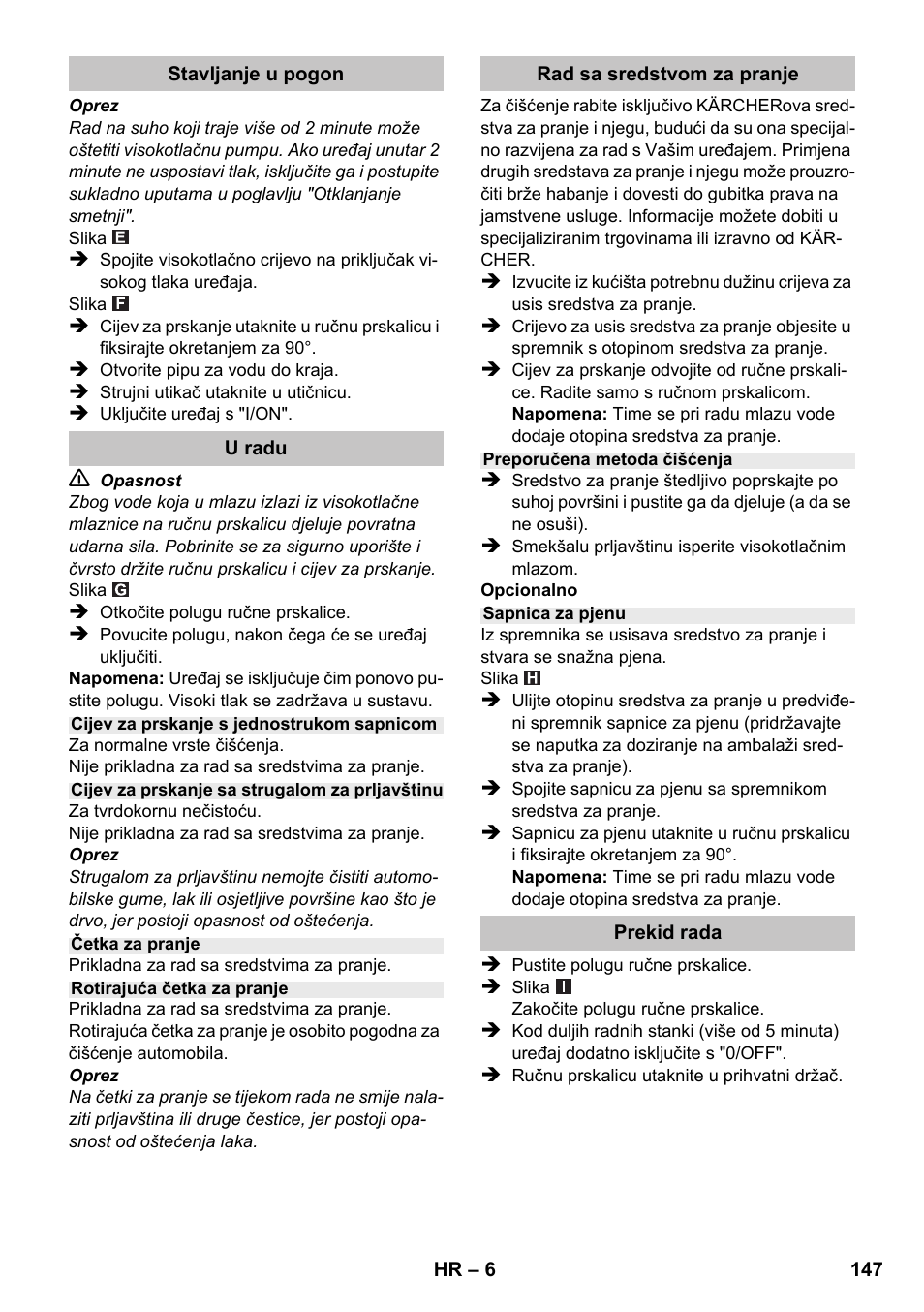 Karcher K 2 Compact Car User Manual | Page 147 / 196