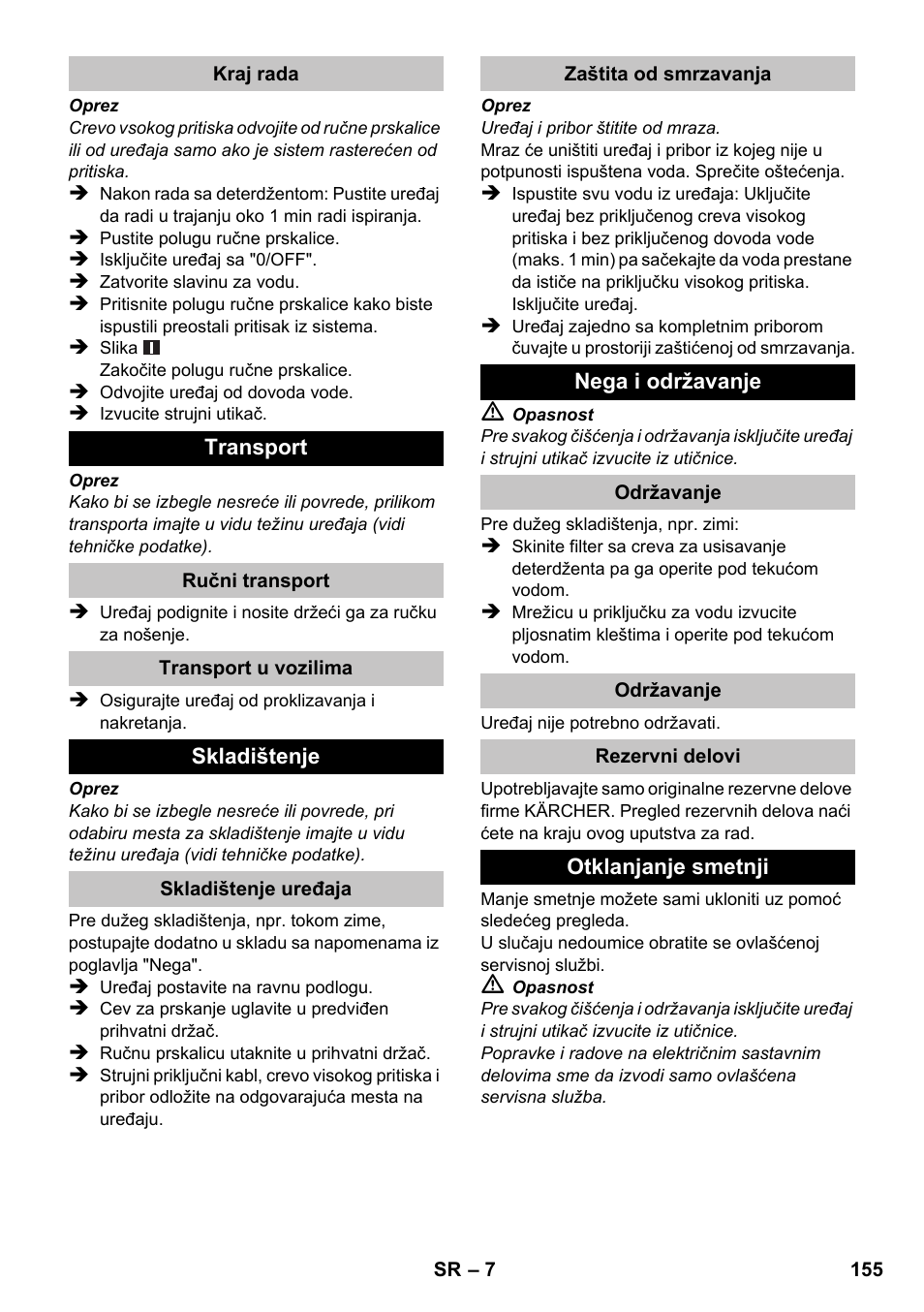 Karcher K 2 Compact Car User Manual | Page 155 / 196