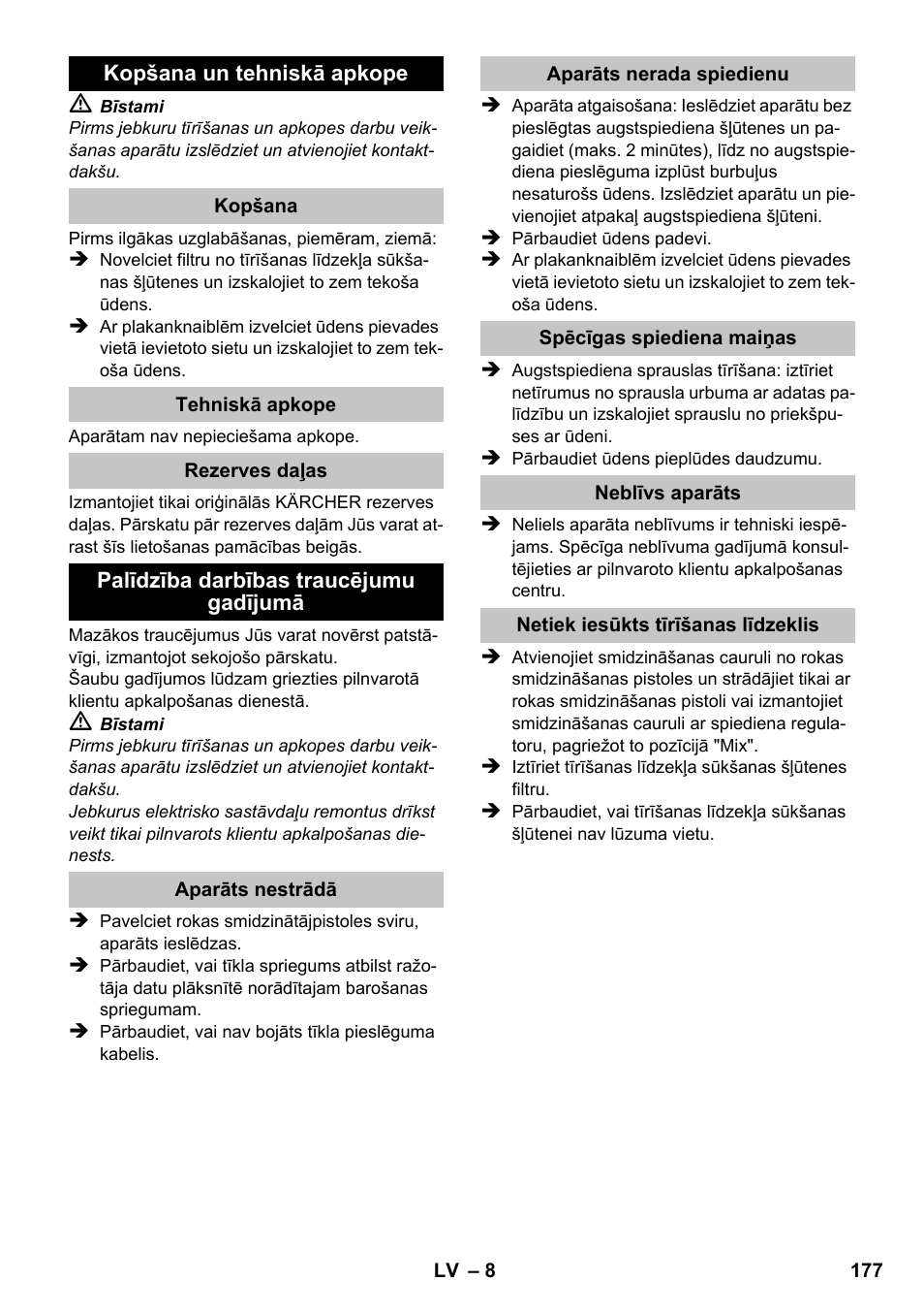 Karcher K 2 Compact Car User Manual | Page 177 / 196