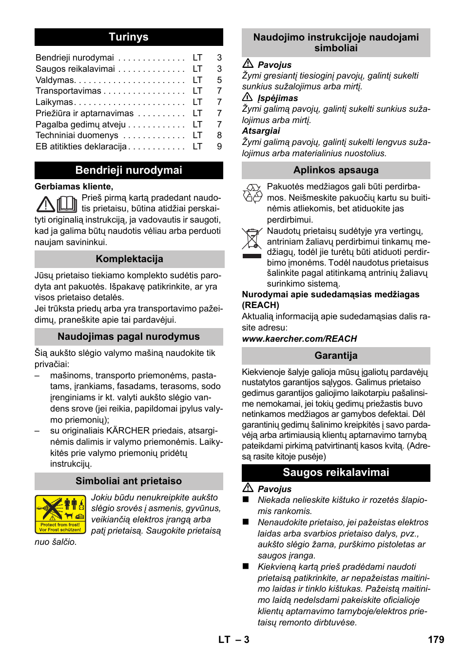 Lietuviškai | Karcher K 2 Compact Car User Manual | Page 179 / 196