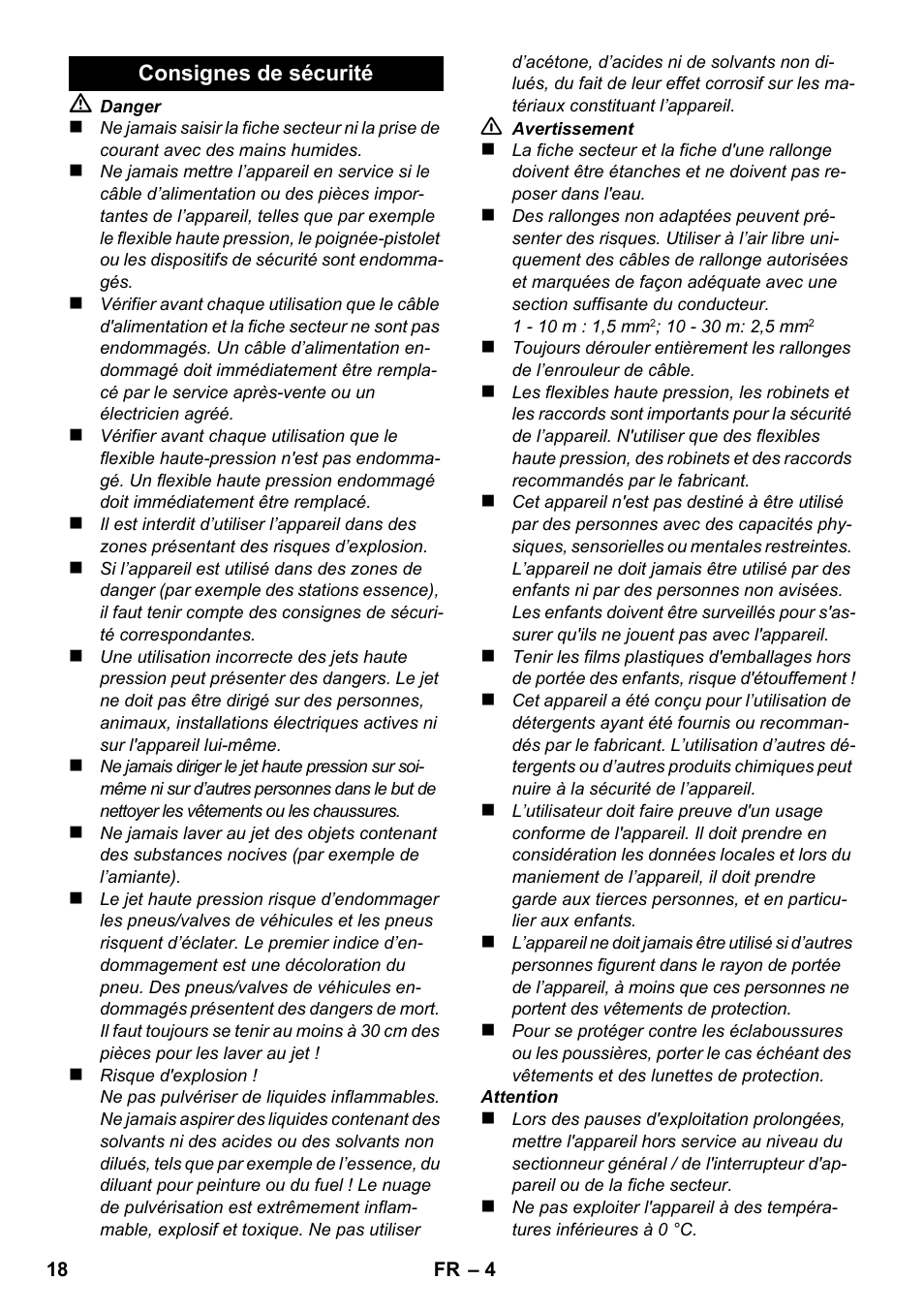 Karcher K 2 Compact Car User Manual | Page 18 / 196