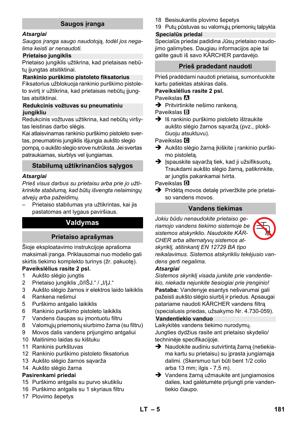 Karcher K 2 Compact Car User Manual | Page 181 / 196