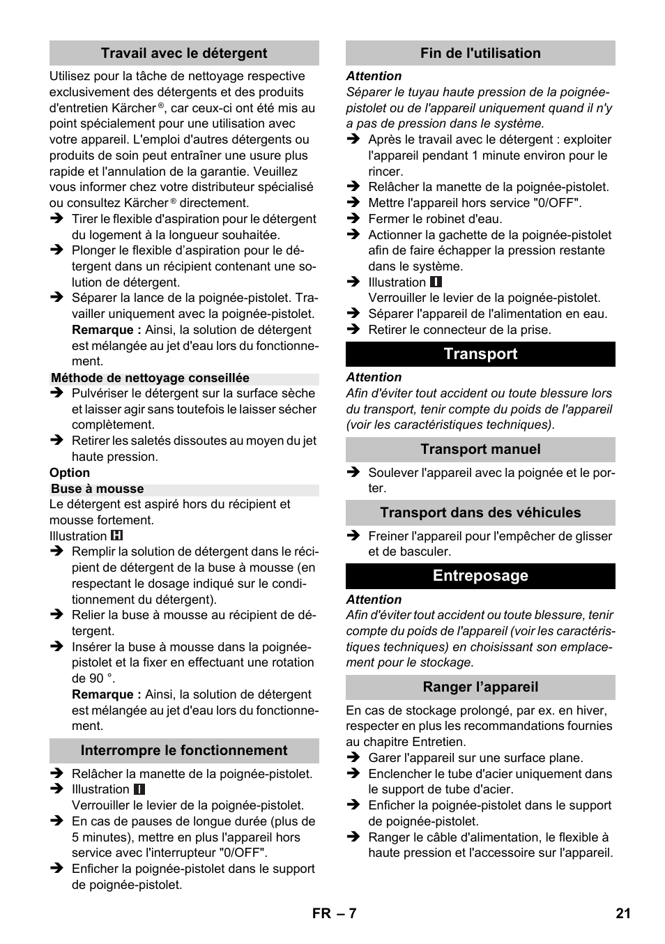 Karcher K 2 Compact Car User Manual | Page 21 / 196