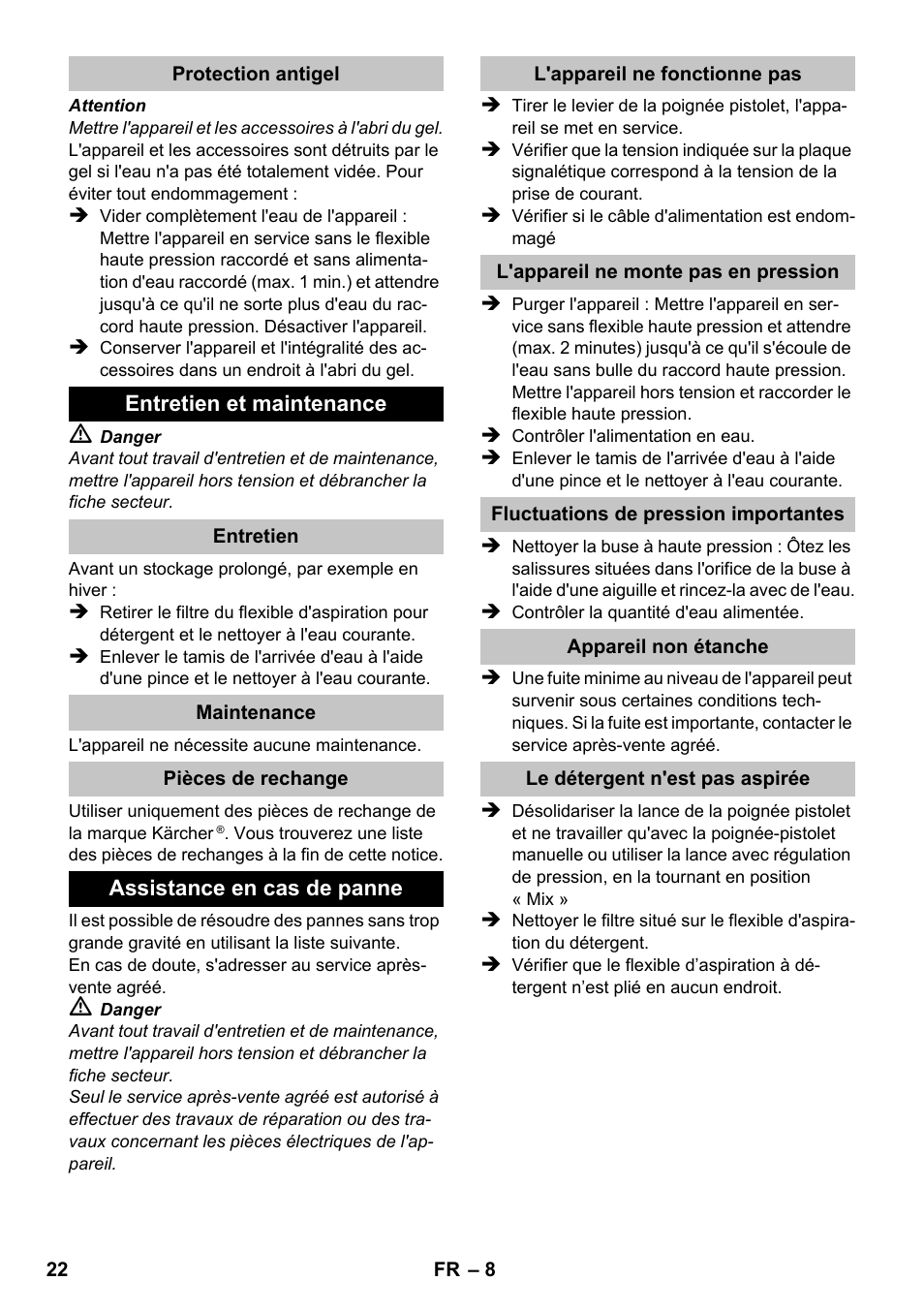 Karcher K 2 Compact Car User Manual | Page 22 / 196